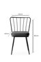 Hanah Home Yıldız - 942 V4 Juego de 4 sillas de terciopelo negro